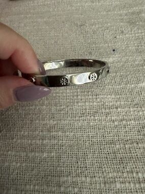 Tory Burch Silver-Tone Logo Bangle